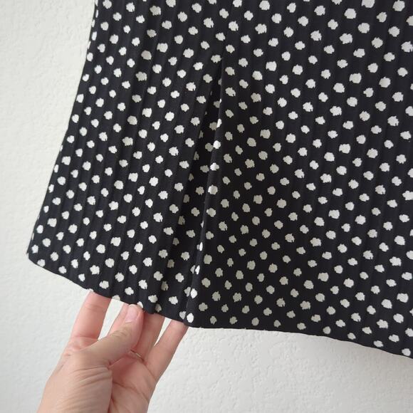 Diane Von Furstenberg DVF Mallorie Peplum Sleeveless Top 8 Black Polka Dot Shirt - Picture 9 of 11